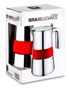 BRA Кафемашина неръждаема стомана 500 мл "Elegance" Червен -