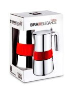 BRA Кафеварка неръждаема стомана 200 мл "Elegance" Червена -