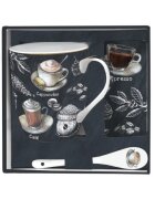 Easy Life Чаша с лъжица порцелан с коркова подложка 350 мл 'Barista' - Easy
