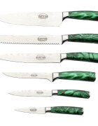 Grunwerg Комплект ножове Rockingham Forge Sunrise от 7 части Emerald Green - G