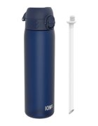 Ion8 Бутилка за вода "SLIM" със сламка в комплекта рециклон 500 ml Navy