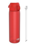 Ion8 Бутилка за вода "SLIM" със сламка в комплекта рециклон 500 ml Red -