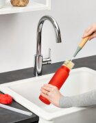 Ion8 Бутилка за вода "SLIM" със сламка в комплекта рециклон 500 ml Red -