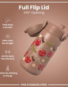 Ion8 Детска бутилка за вода неръждаема стомана 400 мл Cherries -