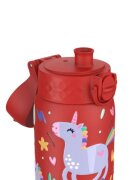 Ion8 Детска бутилка за вода неръждаема стомана 400 мл Red Unicorns - Io