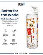 Ion8 Детска бутилка за вода SLIM recyclon 500 мл Football -
