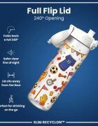 Ion8 Детска бутилка за вода SLIM recyclon 500 мл Football -