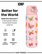 Ion8 SLIM бутилка за вода неръждаема стомана 500 ml Butterfly -