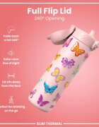 Ion8 SLIM бутилка за вода неръждаема стомана 500 ml Butterfly -