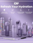 Ion8 SLIM бутилка за вода неръждаема стомана 500 ml Unicorns Periwinkle