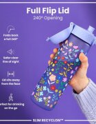 Ion8 SLIM детска бутилка за вода рециклон 500 мл Ditsy Floral -