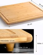 Kesper Дъска за рязане с крачета бамбук 56 x 50 x 3.1 см "Cooking with lov