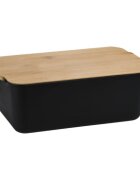 Kesper Кутия за хляб с дъска за рязане пластмаса 33 x 195 x 125 см черна