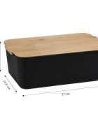 Kesper Кутия за хляб с дъска за рязане пластмаса 33 x 195 x 125 см черна