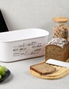 Kesper Кутия за хляб с дъска за рязане пластмаса 34 х 20 х 145 см бяла -