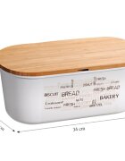 Kesper Кутия за хляб с дъска за рязане пластмаса 34 х 20 х 145 см бяла -