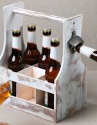 Kesper Кутия за транспорт на бирени бутилки с 6 отделения Vintage White - K