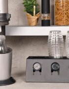 Kesper Сушилник за бутилки с табла 32 x 125 x 17 см черен -