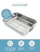 Kitchen Craft Тава от неръждаема стомана с подвижна скара 38 x 275 см - от Kitchen