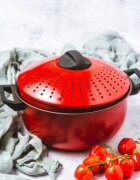 Kitchen Craft Тенджера от въглеродна стомана за варене на паста 4л червена - от Kit