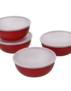KitchenAid Комплект от 4 купи с капак пластмасови "Empire Red" - марка Kitchen