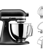 KitchenAid Стационарен миксер "Artisan" с купа 48 л модел 125 "Matte Black" -