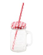 KitchenShop Буркан със сламка 450 мл