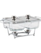 KitchenShop Комплект от 2 съда за затопляне на храна изработени от стъкло 13 л