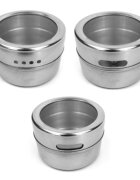 KitchenShop Комплект от 7 контейнера от неръждаема стомана за подправки