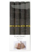 KitchenShop Комплект подложки от 4 части 45 x 30 см черно/кафяво