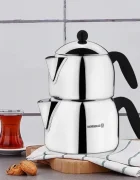Korkmaz Двоен турски чайник неръждаема стомана 1.2L/2L "Orbit" -
