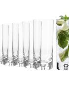 Krosno Комплект 6 чаши Long Drinks от кристално стъкло 300 мл "Легенда" - К