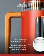 La Cafetiere Кафемашина изработена от боросиликатно стъкло 1L "Pisa" червена -