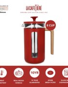 La Cafetiere Кафемашина изработена от боросиликатно стъкло 1L "Pisa" червена -