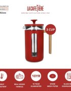 La Cafetiere Кафемашина изработена от боросиликатно стъкло 350 мл "Пиза" червен