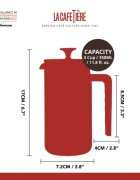 La Cafetiere Кафемашина изработена от боросиликатно стъкло 350 мл "Пиза" червен