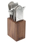 Microplane Комплект бар прибори от 5 части неръждаема стомана с дървен блок "S