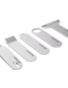 Microplane Комплект бар прибори от 5 части неръждаема стомана с дървен блок "S