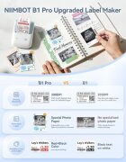 Niimbot Преносим термопринтер за етикети модел B1 PRO Light Blue -