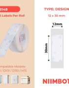 Niimbot Ролка с етикети 12x30 мм 210 бр./ролка Blue Snow -