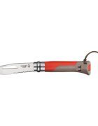 Opinel N°08 джобен нож със свирка неръждаема стомана 85 см "Outdoor" Red