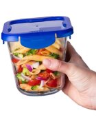 pyrex Дълбок квадратен контейнер за храна с херметически затворен капак т