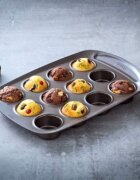 pyrex Форма за мъфини с 12 отделения въглеродна стомана 38x25.5 см -