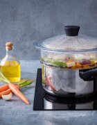 pyrex Кошница за готвене на пара изработена от термоустойчиво стъкло 20 см