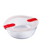 pyrex Кръгъл контейнер за храна с капак топлоустойчиво стъкло 23cm/2.3L -