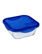 pyrex Квадратен контейнер за храна с херметически затворен капак топлоусто