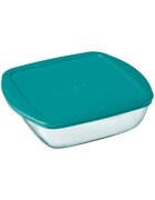 pyrex Квадратен контейнер за храна с капак термоустойчиво стъкло 25x22 см