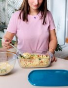 pyrex Квадратен контейнер за храна с капак термоустойчиво стъкло 25x22 см