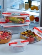 pyrex Квадратен контейнер за храна с капак топлоустойчиво стъкло 25x22cm/