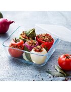 pyrex Квадратна кутия за храна изработена от термоустойчиво стъкло 2 л с